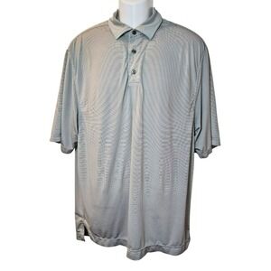 FootJoy Golf Polo L | Gray Microstripe‎ | Performance | 3-Button FJ
